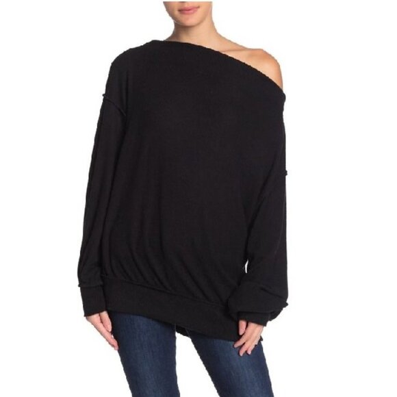 Free People Off-the-Shoulder Knit Sweater - Picture 1 of 7